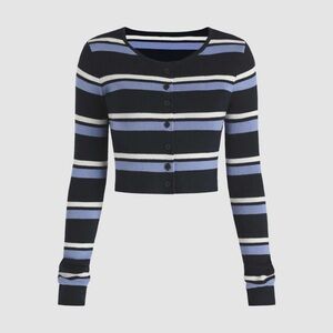 NWT Cider Stripe Cropped Cardigan Size M